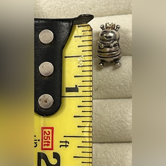 ๐๐Pandora Retired Sterling Silver Queen Bee Bead With 14K Gold Crown - Picture 4 of 11